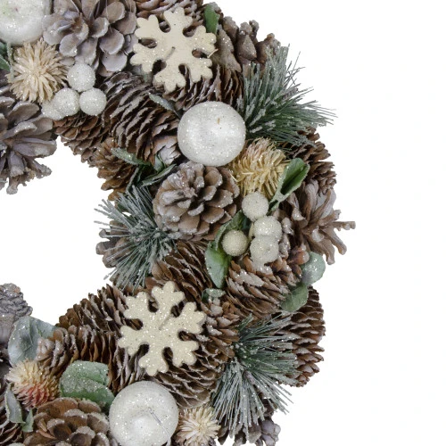 Northlight Frosted Glitter Pine Cone And Fruit Artificial Christmas Wreath - 12.5-Inch, Unlit 3 Northlight Frosted Glitter Pine Cone And Fruit Artificial Christmas Wreath - 12.5-Inch, Unlit - Image 3