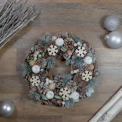Northlight Frosted Glitter Pine Cone And Fruit Artificial Christmas Wreath - 12.5-Inch, Unlit 2 Northlight Frosted Glitter Pine Cone And Fruit Artificial Christmas Wreath - 12.5-Inch, Unlit - Image 2