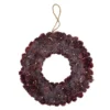 Northlight 12.5" Burgundy Glitter Pine Cone Artificial Christmas Wreath - Unlit