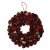 Northlight Red And Gold Pine Cone And Ornament Artificial Christmas Wreath, 9.5-Inch, Unlit