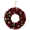 Northlight Red Pine Cone And Berry Artificial Christmas Wreath, 12-Inch, Unlit