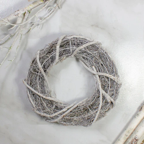 Northlight 13.5" Rustic White Twig Artificial Christmas Wreath - Unlit 2 Northlight 13.5" Rustic White Twig Artificial Christmas Wreath - Unlit - Image 2