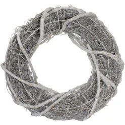 Northlight 13.5" Rustic White Twig Artificial Christmas Wreath - Unlit