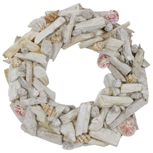 Northlight Nautical Driftwood And Seashell Summer Wreath, 12-Inch 1 Northlight Nautical Driftwood And Seashell Summer Wreath, 12-Inch