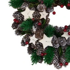 Northlight Pine Cone And Berries With Stars Artificial Christmas Wreath, 10-Inch, Unlit -Chic Christmas Decoration northlight sh86366 1 79072.1665610744