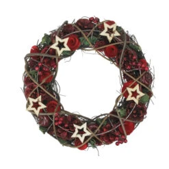 Northlight Apples And Berries With Stars Artificial Christmas Wreath,13-Inch, Unlit