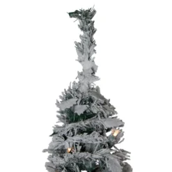 Northlight 6' Pre-Lit Flocked Pre-Decorated Pop-Up Artificial Christmas Tree -Chic Christmas Decoration northlight sm27460 2 53448.1612498779
