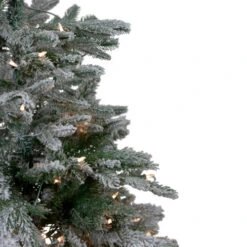 Northlight 4.5' Pre-Lit Flocked Whistler Noble Fir Artificial Christmas Tree, Clear Lights -Chic Christmas Decoration northlight sp15024 1 22931.1587645151