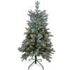 Northlight 4.5' Pre-Lit Flocked Whistler Noble Fir Artificial Christmas Tree, Clear Lights
