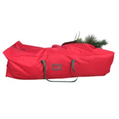 Northlight 7.5’ Red And Green Rolling Artificial Christmas Tree Storage Bag