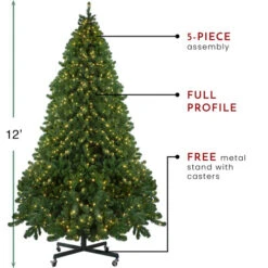 Northlight 12' Pre-Lit Full Olympia Pine Artificial Christmas Tree - Warm White Lights -Chic Christmas Decoration northlight th28353 thumbnail 1 53446.1604542624