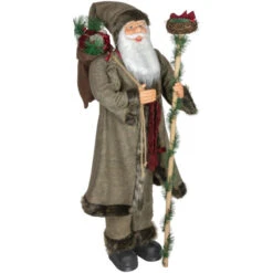Northlight 48" Olive Green Santa Claus With Gift Bag Standing Christmas Figure -Chic Christmas Decoration northlight tj15759 4 46638.1680803015
