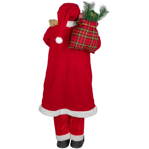 Northlight 48" Santa Claus With Teddy Bear And Gift Sack Standing Christmas Figure 5 Northlight 48" Santa Claus With Teddy Bear And Gift Sack Standing Christmas Figure - Image 5