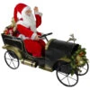 Northlight 33" Santa Delivering Presents In A Black And Gold Vintage Car Christmas Decoration