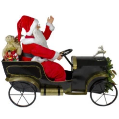 Northlight 33" Santa Delivering Presents In A Black And Gold Vintage Car Christmas Decoration -Chic Christmas Decoration northlight tj27583 2 80760.1665580043