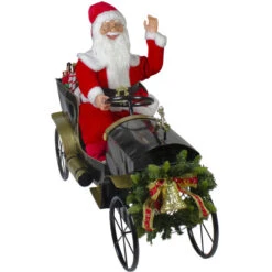 Northlight 33" Santa Delivering Presents In A Black And Gold Vintage Car Christmas Decoration -Chic Christmas Decoration northlight tj27583 3 80413.1665580043