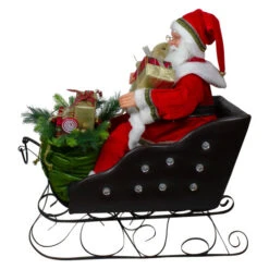 Northlight 32" Red Traditional Jolly Santa Claus In Jewel Sleigh Christmas Figurine -Chic Christmas Decoration northlight tj38544 1 76695.1597451818