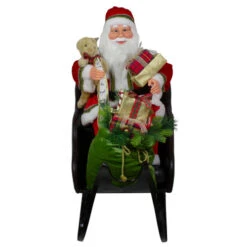 Northlight 32" Red Traditional Jolly Santa Claus In Jewel Sleigh Christmas Figurine -Chic Christmas Decoration northlight tj38544 3 53571.1597451819