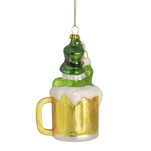 Northlight 5" Leprechaun In A Beer Mug Glass Christmas Ornament 5 Northlight 5" Leprechaun In A Beer Mug Glass Christmas Ornament - Image 5