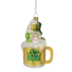 Northlight 5" Leprechaun In A Beer Mug Glass Christmas Ornament