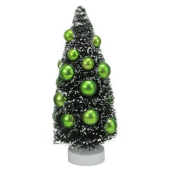Northlight 8" Green Contemporary Christmas Tree With Ball Ornaments Tabletop Decor