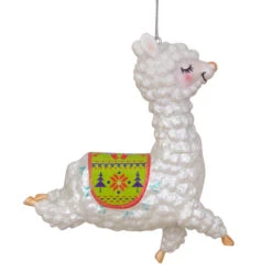 Northlight 5" White And Green Glittered Regal Jumping Llama Glass Christmas Ornament -Chic Christmas Decoration northlight tr26261 3 78759.1665590923