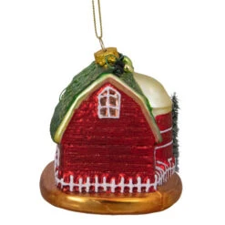 Northlight 4" Festive Red And Green Barn With Roof Glass Christmas Ornament -Chic Christmas Decoration northlight tr26263 2 62494.1665610739