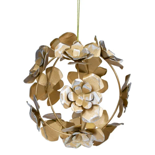 Northlight Matte Silver And Gold Rose Flowers Christmas Ball Ornament 4.5" (115mm) 1 Northlight Matte Silver And Gold Rose Flowers Christmas Ball Ornament 4.5" (115mm)