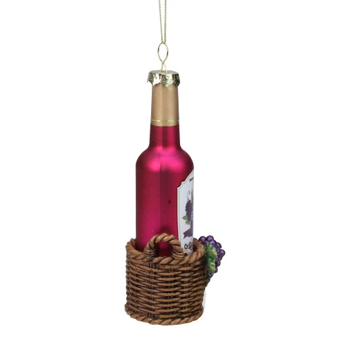 Northlight 6.25" Pink And Brown Wine Bottle Hanging Christmas Ornament 2 Northlight 6.25" Pink And Brown Wine Bottle Hanging Christmas Ornament - Image 2