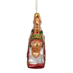 Northlight 5" White And Red Rocking Horse With Gifts Glass Christmas Ornament -Chic Christmas Decoration northlight tr83476 3 84192.1665610741