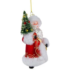 Northlight 6.25" Santa Claus With Christmas Tree Glass Ornament -Chic Christmas Decoration northlight tr83477 2 66086.1690469255
