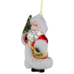 Northlight 6.25" Santa Claus With Christmas Tree Glass Ornament -Chic Christmas Decoration northlight tr83477 3 59249.1690469255
