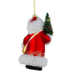 Northlight 6.25" Santa Claus With Christmas Tree Glass Ornament -Chic Christmas Decoration northlight tr83477 4 42023.1690469255