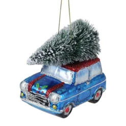 Northlight 4" Blue Station Wagon Hauling Home The Holiday Tree Christmas Ornament -Chic Christmas Decoration northlight tr83482 03 89609.1600132614