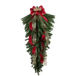Northlight 60" Canadian Pine Artificial Christmas Teardrop Swag - Unlit -Chic Christmas Decoration northlight v15099 styled 2also20use20for20j04099 04383.1681836429