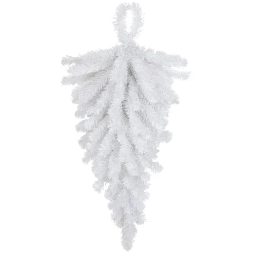 Northlight 30" Snow White Pine Artificial Teardrop Christmas Swag, Unlit 1 Northlight 30" Snow White Pine Artificial Teardrop Christmas Swag, Unlit