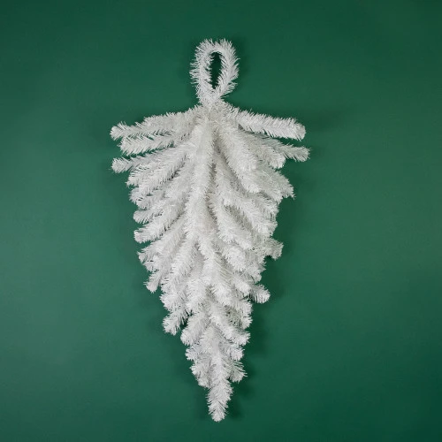 Northlight 30" Snow White Pine Artificial Teardrop Christmas Swag, Unlit 6 Northlight 30" Snow White Pine Artificial Teardrop Christmas Swag, Unlit - Image 6