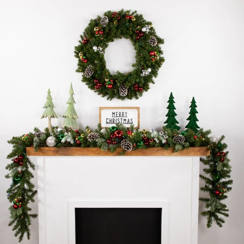 Northlight 9' X 12" Pre-Lit Canadian Pine Artificial Christmas Garland, Multicolor Lights 2 Northlight 9' X 12" Pre-Lit Canadian Pine Artificial Christmas Garland, Multicolor Lights - Image 2