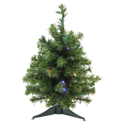 Northlight 18" Pre-Lit Canadian Pine Artificial Christmas Tree - Multicolor Lights 1 Northlight 18" Pre-Lit Canadian Pine Artificial Christmas Tree - Multicolor Lights