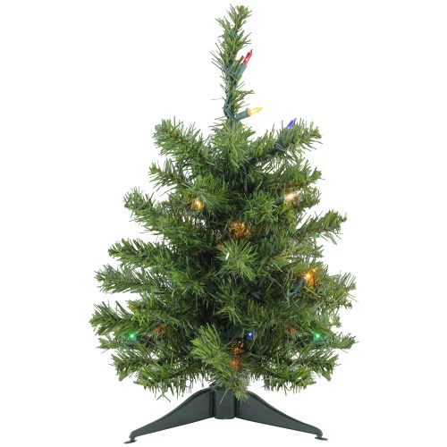 Northlight 18" Pre-Lit Medium Canadian Pine Artificial Christmas Tree - Multicolor Lights 1 Northlight 18" Pre-Lit Medium Canadian Pine Artificial Christmas Tree - Multicolor Lights