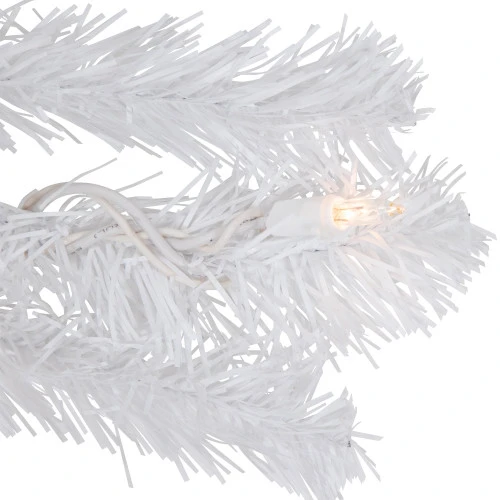 Northlight 9' X 12" Pre-lit Snow White Artificial Christmas Garland - Clear Lights 6 Northlight 9' X 12" Pre-lit Snow White Artificial Christmas Garland - Clear Lights - Image 6