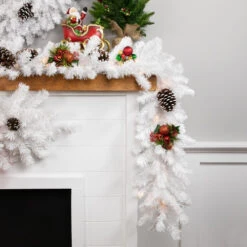 Northlight 9' X 12" Pre-lit Snow White Artificial Christmas Garland - Clear Lights 8 Northlight 9' X 12" Pre-lit Snow White Artificial Christmas Garland - Clear Lights -Chic Christmas Decoration northlight v158582cv158572cgb16048 styled 2 52035.1696695193