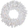 Northlight Pre-Lit Snow White Artificial Christmas Wreath, 24-Inch, Clear Lights