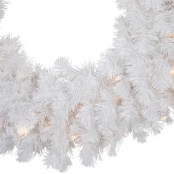 Northlight Pre-Lit Snow White Artificial Christmas Wreath, 24-Inch, Clear Lights -Chic Christmas Decoration northlight v15860 02 15616.1691074602