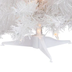 Northlight 18" Pre-Lit Medium Snow White Artificial Christmas Tree - Clear Lights -Chic Christmas Decoration northlight v15862 02 06005.1691074597