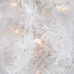 Northlight 18" Pre-Lit Medium Snow White Artificial Christmas Tree - Clear Lights -Chic Christmas Decoration northlight v15862 03 24620.1691074599