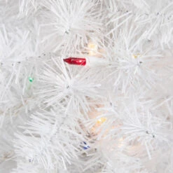 Northlight 18" Pre-Lit Snow White Artificial Christmas Tree, Multi Lights -Chic Christmas Decoration northlight v15865 04 10896.1691074597