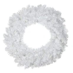 Northlight 24" Pre-Lit LED White Pine Artificial Christmas Wreath - Candlelight Lights
