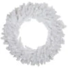 Northlight Pre-Lit LED White Canadian Pine Artificial Christmas Wreath, 30-Inch, Clear Lights