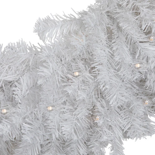 Northlight Pre-Lit LED White Canadian Pine Artificial Christmas Wreath, 30-Inch, Clear Lights 4 Northlight Pre-Lit LED White Canadian Pine Artificial Christmas Wreath, 30-Inch, Clear Lights - Image 4